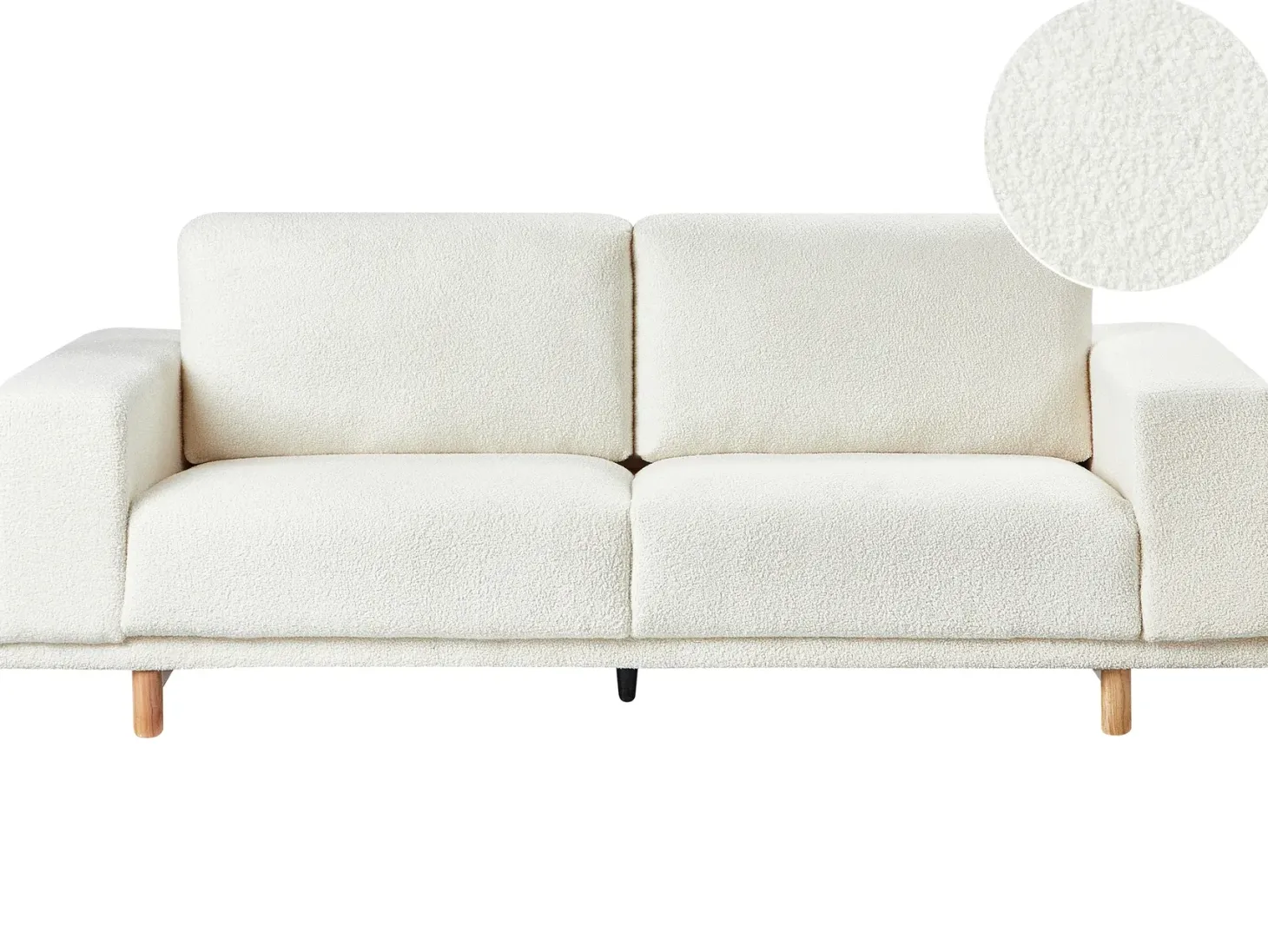 Sofa 3 personers NIVALA Boucle Cremehvid