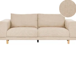 Sofa 3 personers NIVALA Fløjl Beige