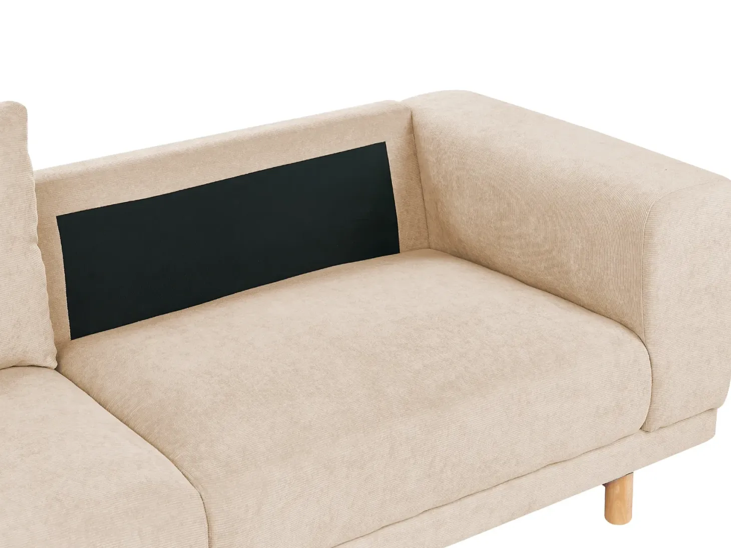 Sofa 3 personers NIVALA Fløjl Beige