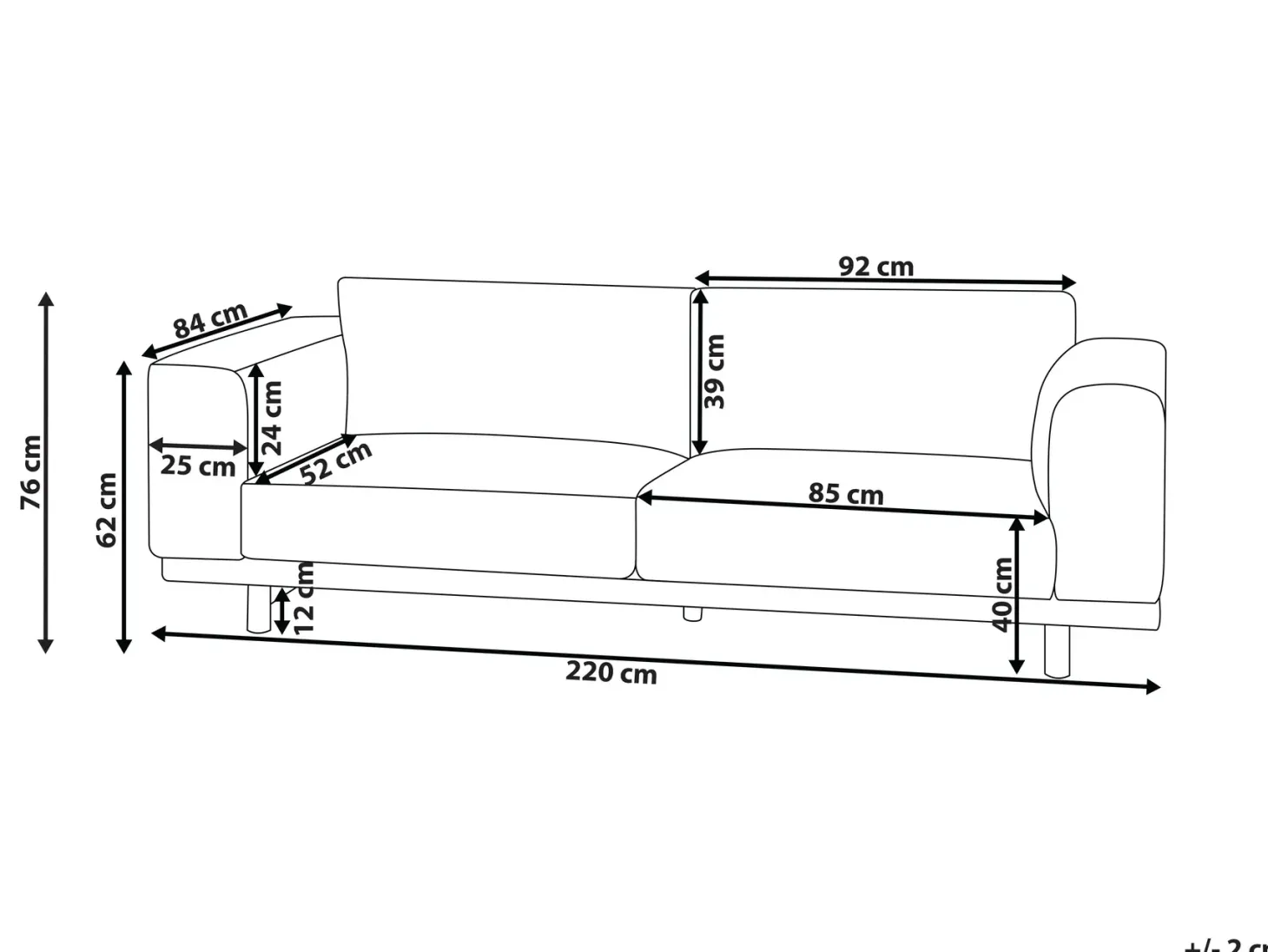 Sofa 3 personers NIVALA Lys Beige