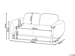 Sofa 2 personers ODNES Boucle Hvid