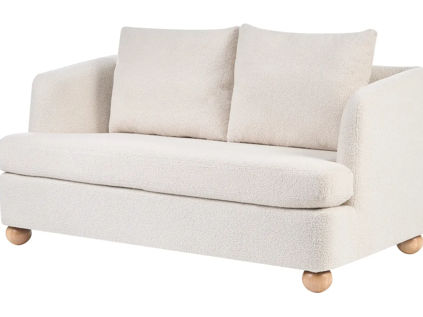 Sofa 2 personers RATTVIK Boucle Cremehvid