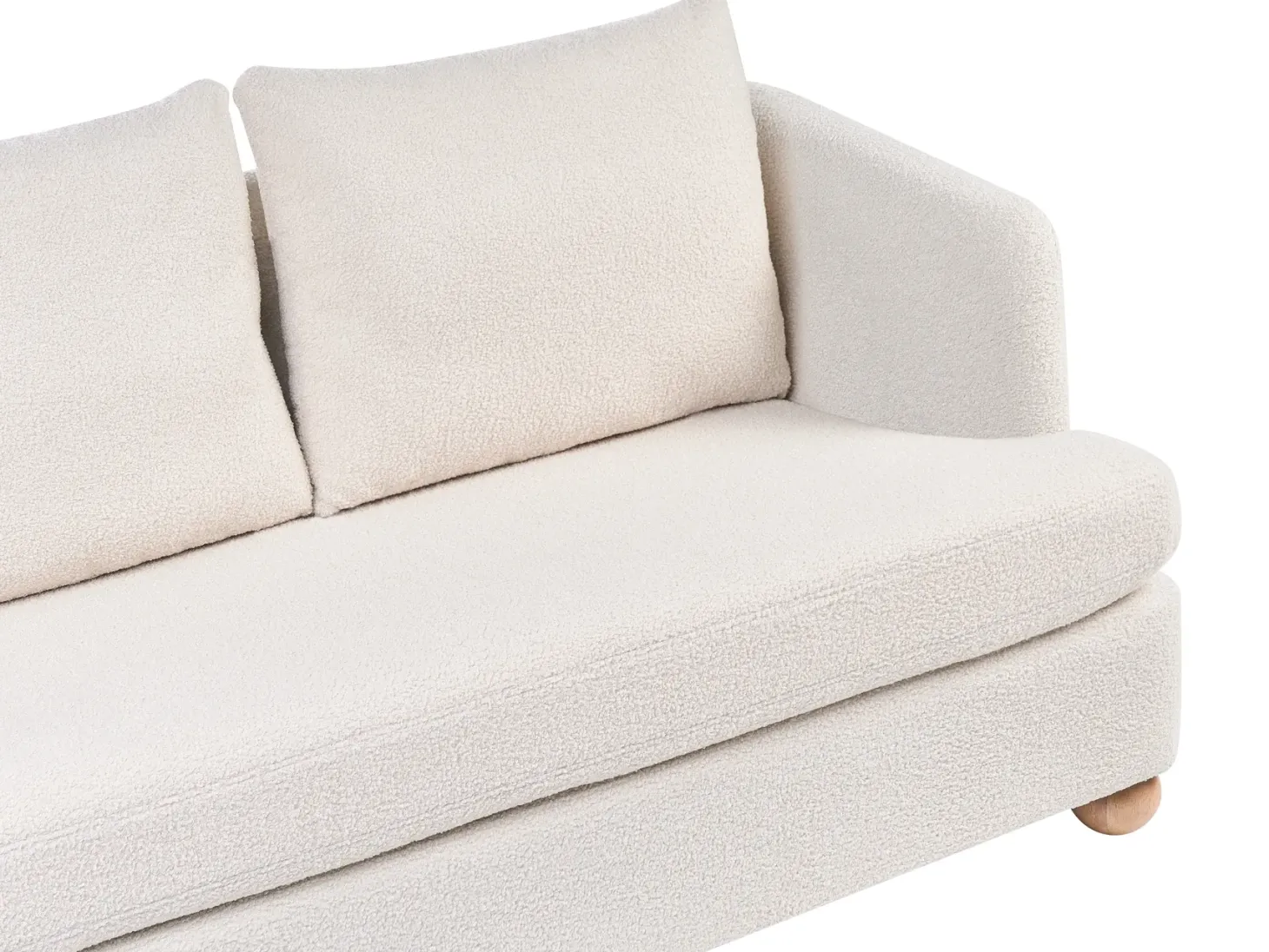 Sofa 3 personers RATTVIK Boucle Cremehvid
