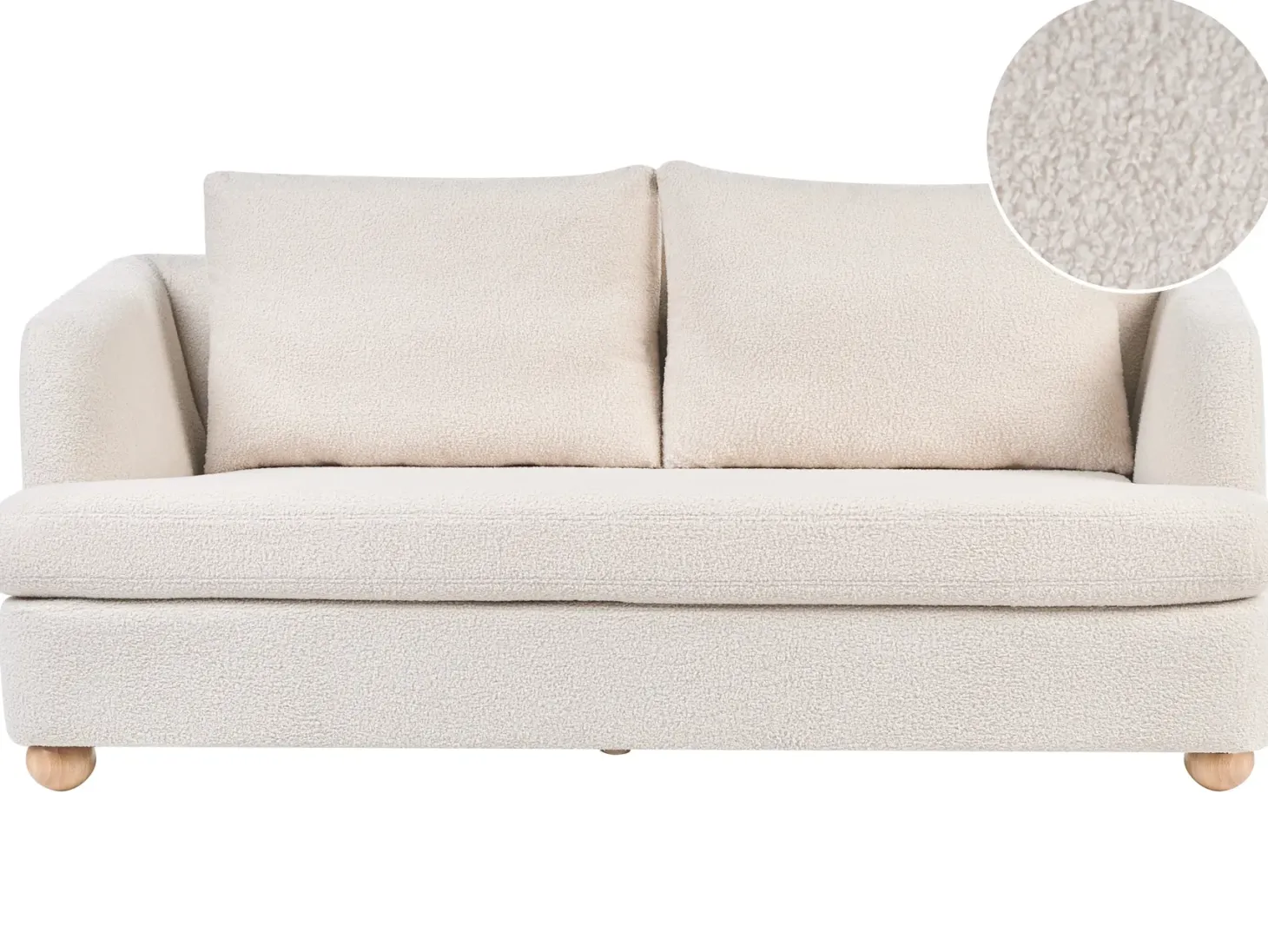 Sofa 3 personers RATTVIK Boucle Cremehvid
