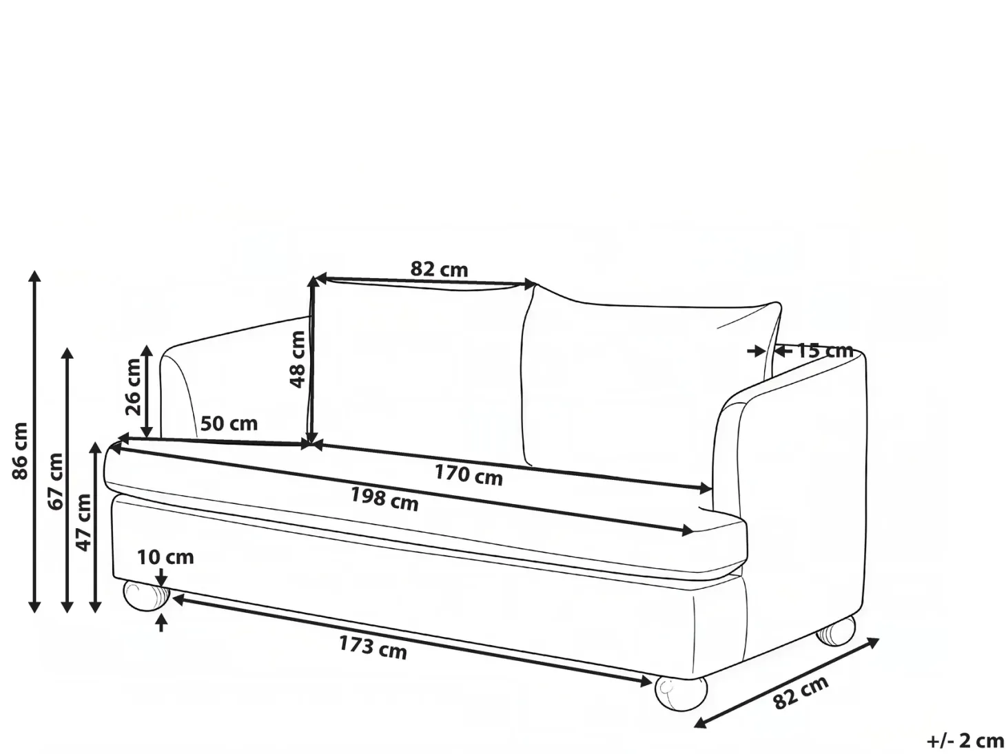 Sofa 3 personers RATTVIK Boucle Cremehvid