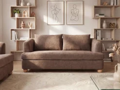 Sofa 2 personers RATTVIK Chenille Brun