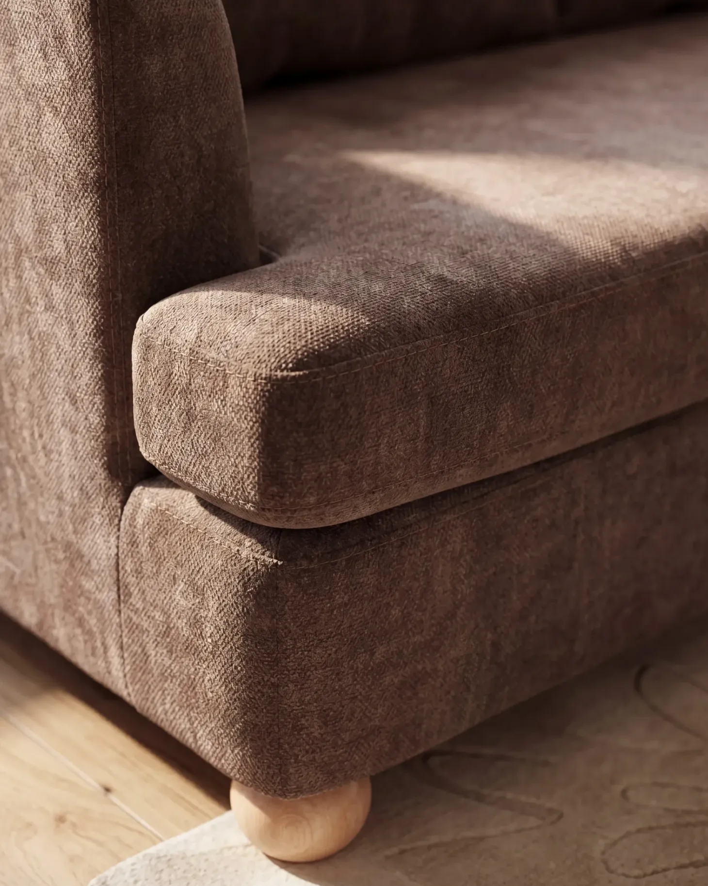 Sofa 2 personers RATTVIK Chenille Brun