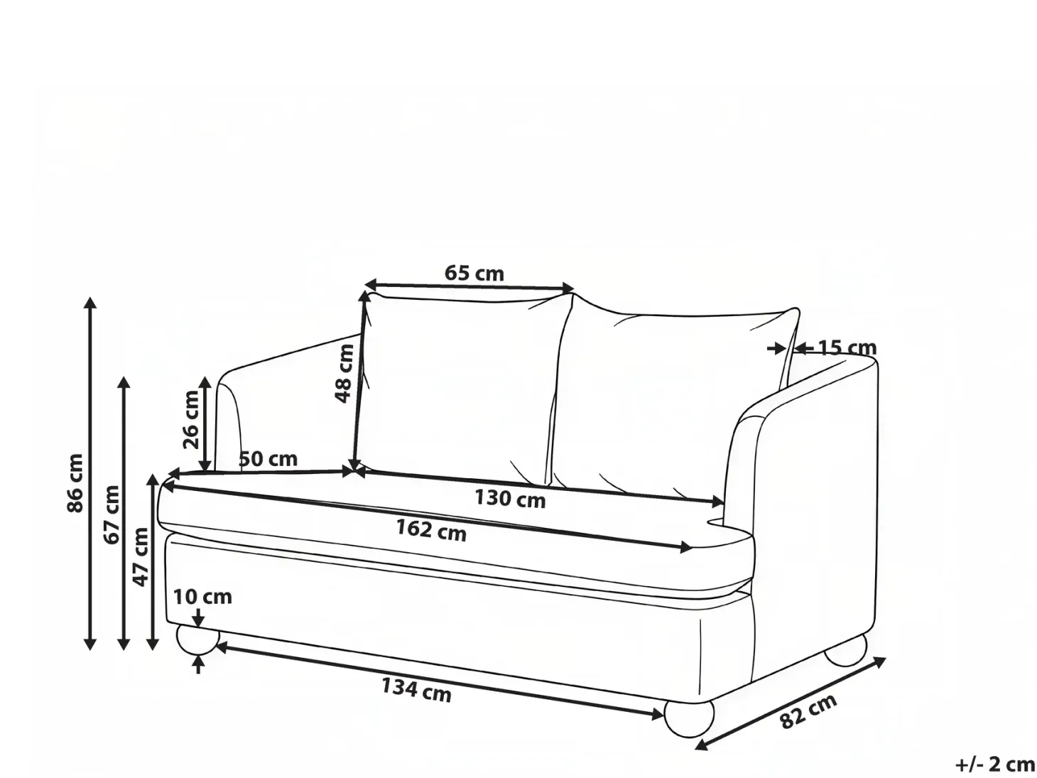 Sofa 2 personers RATTVIK Chenille Brun