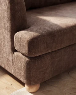 Sofa 3 personers RATTVIK Chenille Brun