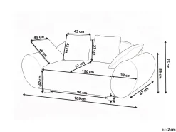 Sofa 2 personers RINGEL Lys Beige