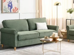 Sofa 3 personers RONNEBY Fløjl Mørkegrøn