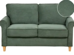 Sofa 2 personers RONNEBY Fløjl Mørkegrøn