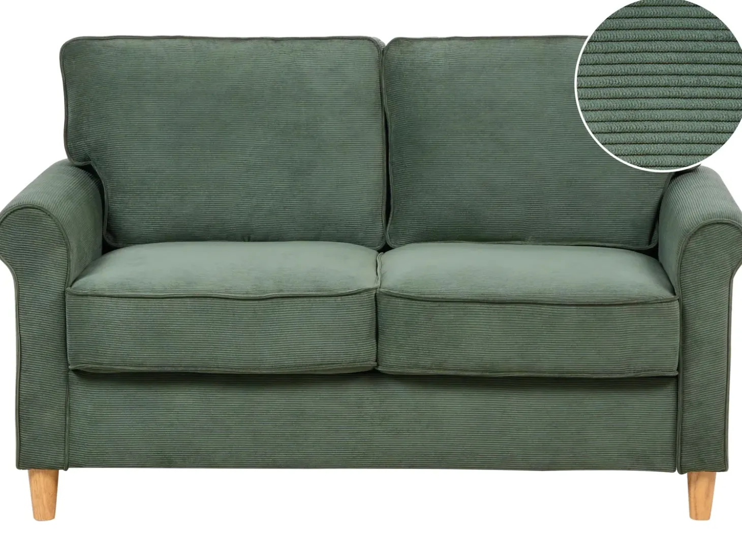 Sofa 2 personers RONNEBY Fløjl Mørkegrøn