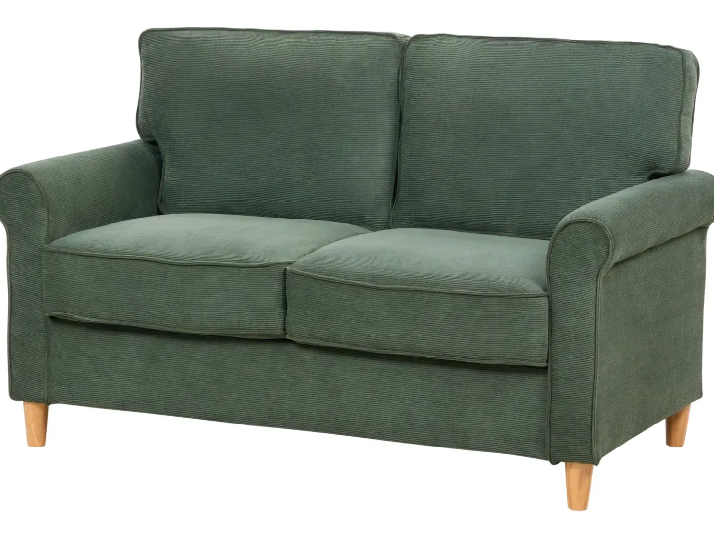 Sofa 2 personers RONNEBY Fløjl Mørkegrøn