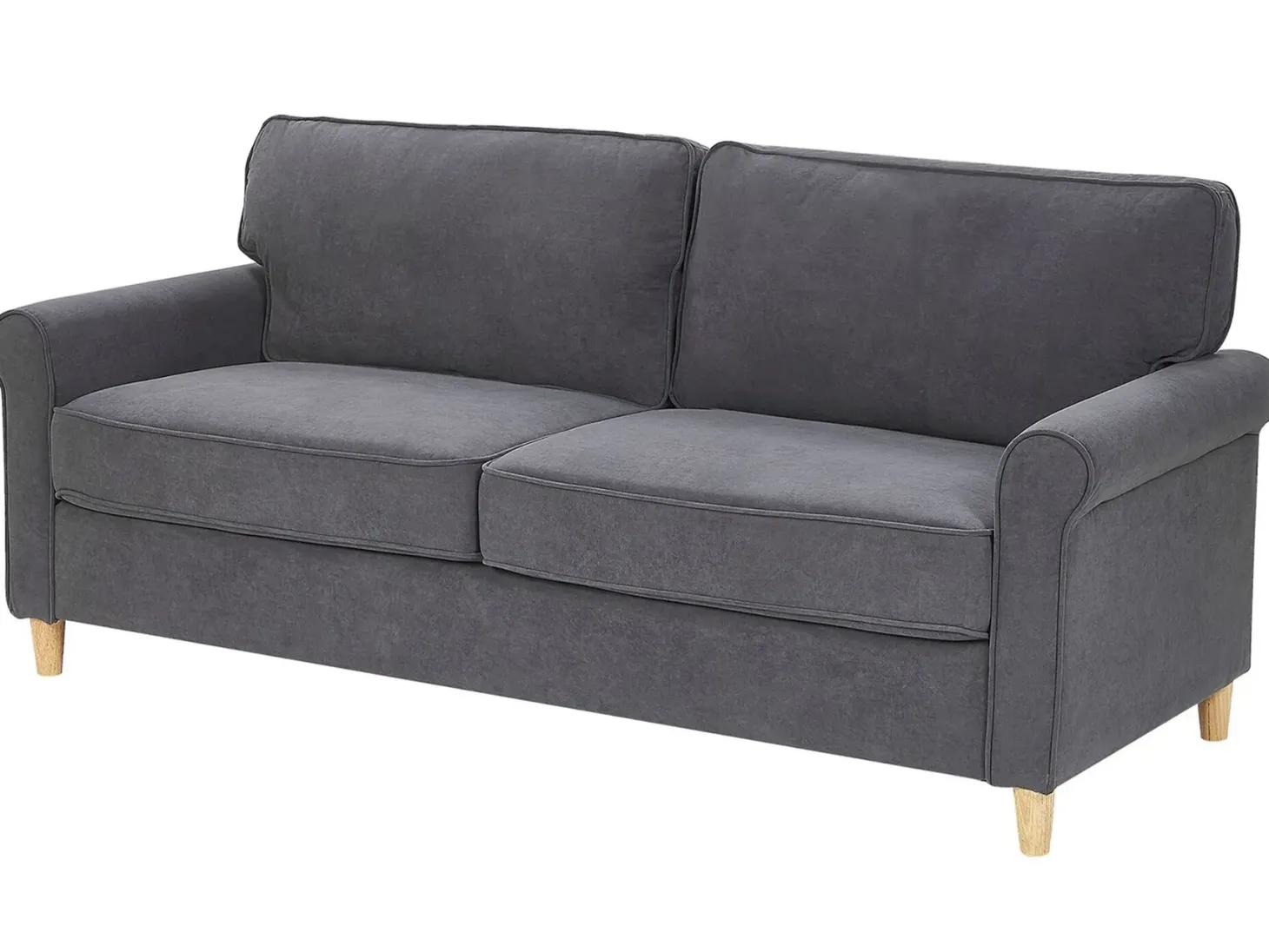 Sofa 3 personers RONNEBY Velour Mørkegrå