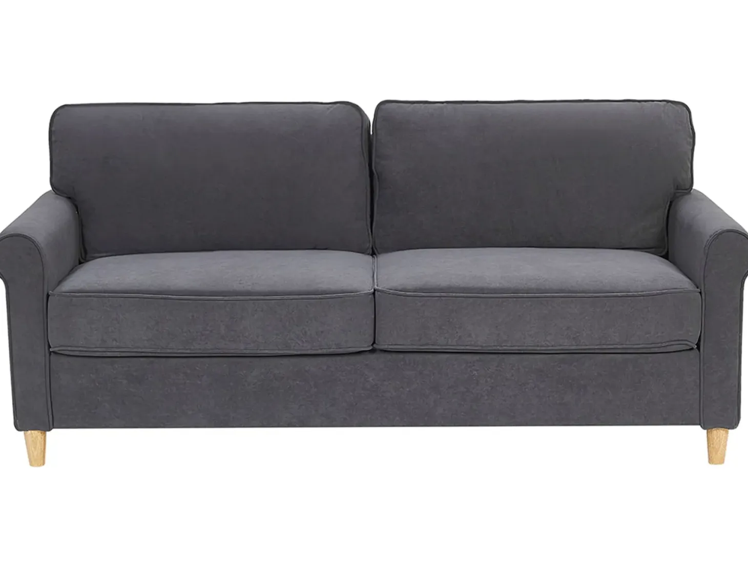 Sofa 3 personers RONNEBY Velour Mørkegrå