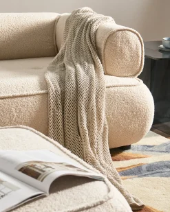 Sofa 3 personers SALLA Boucle Cremehvid