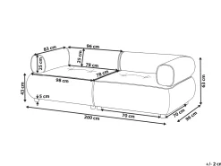 Sofa 3 personers SALLA Boucle Cremehvid