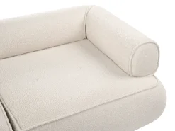 Sofa 3 personers SALLA Boucle Cremehvid med fodskammel
