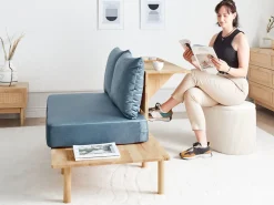 Sofa 2 personers SALO Blå med sofabord