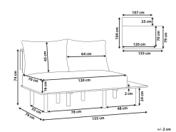 Sofa 2 personers SALO Boucle Beige med sofabord
