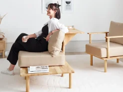 Sofa 2 personers SALO Sand Beige med sofabord