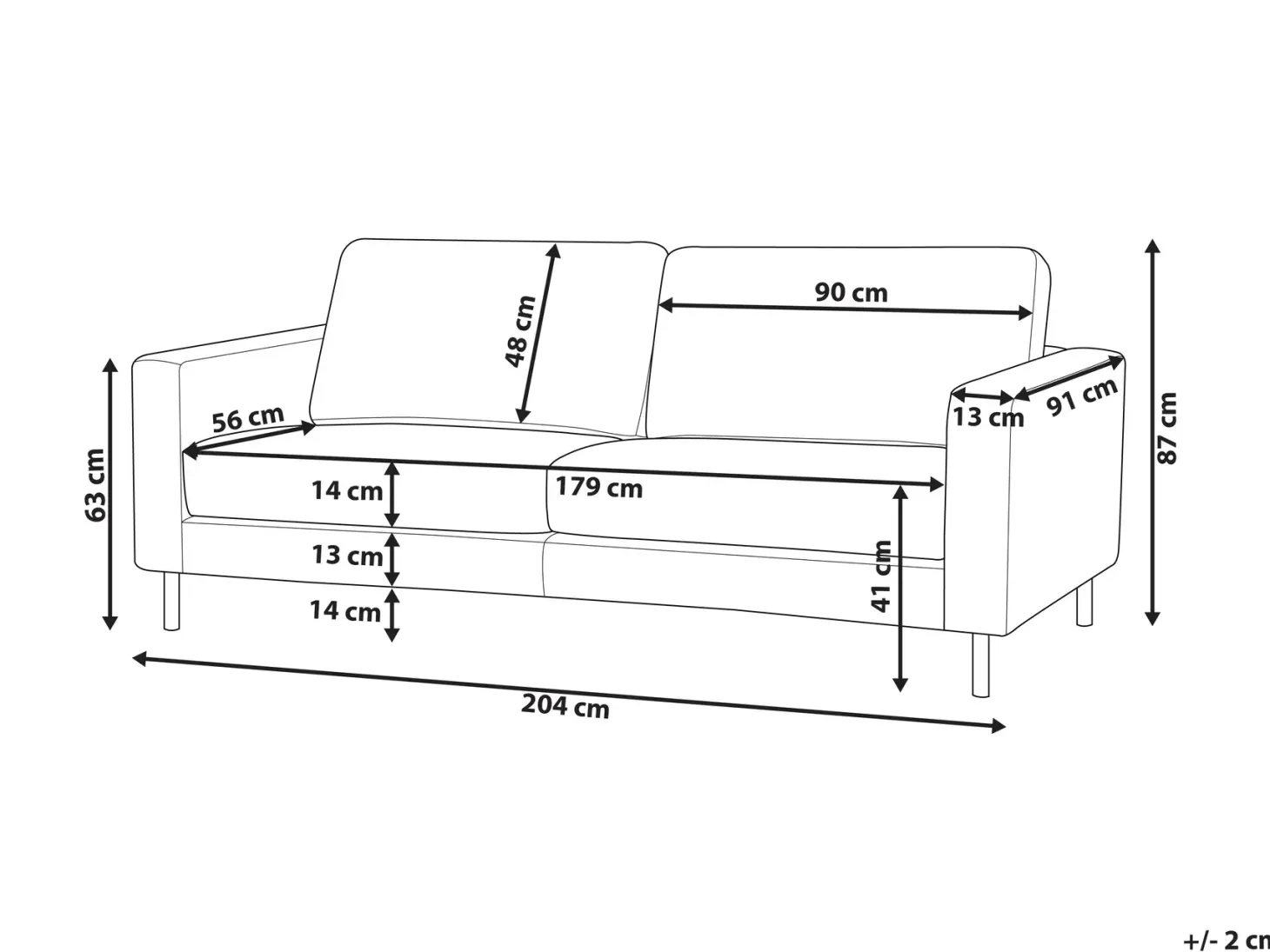 Sofa 3 personers SAVALEN Cremehvid