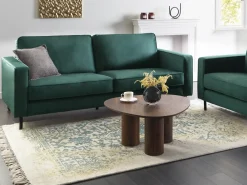 Sofa 3 personers SAVALEN Velour Mørkegrøn