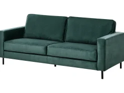 Sofa 3 personers SAVALEN Velour Mørkegrøn