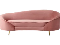 Sofa 2 personers SAVAR Velour Lyserød