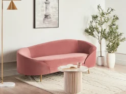 Sofa 2 personers SAVAR Velour Lyserød
