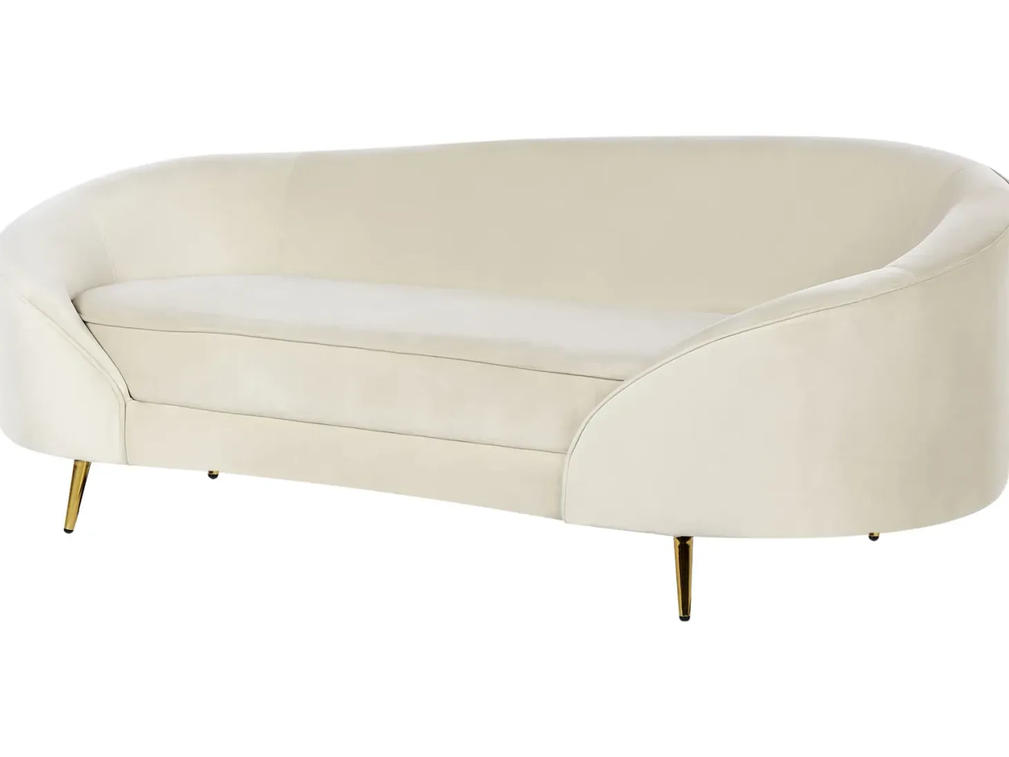 Sofa 2 personers SAVAR Velour Lys Beige