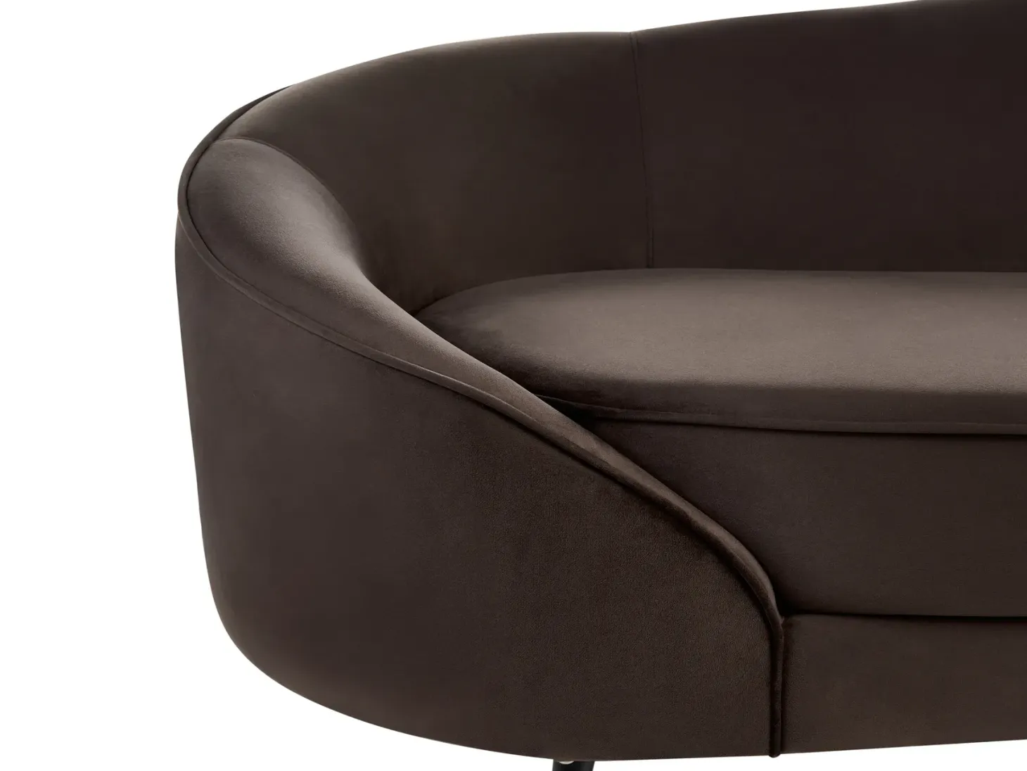 Sofa 2 personers SAVAR Velour Mørkebrun