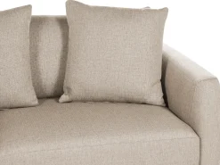 Sofa 3 personers SIGTUNA Beige med fodskammel
