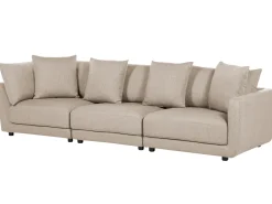 Sofa 3 personers SIGTUNA Beige med fodskammel