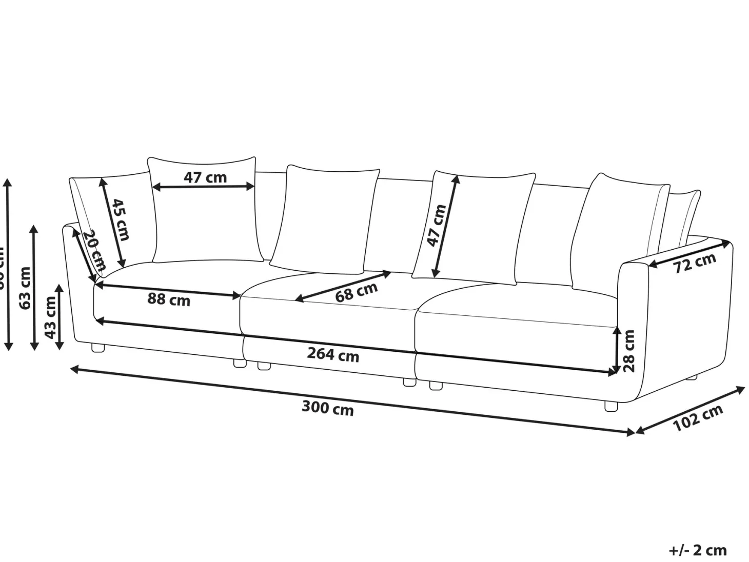 Sofa 3 personers SIGTUNA Beige