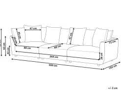 Sofa 3 personers SIGTUNA Lysegrå