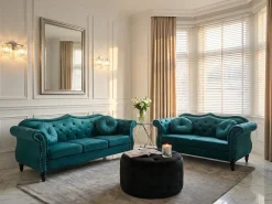 Sofa 2 personers SKIEN Velour Blågrøn
