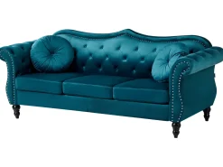 Sofa 3 personers SKIEN Velour Blågrøn