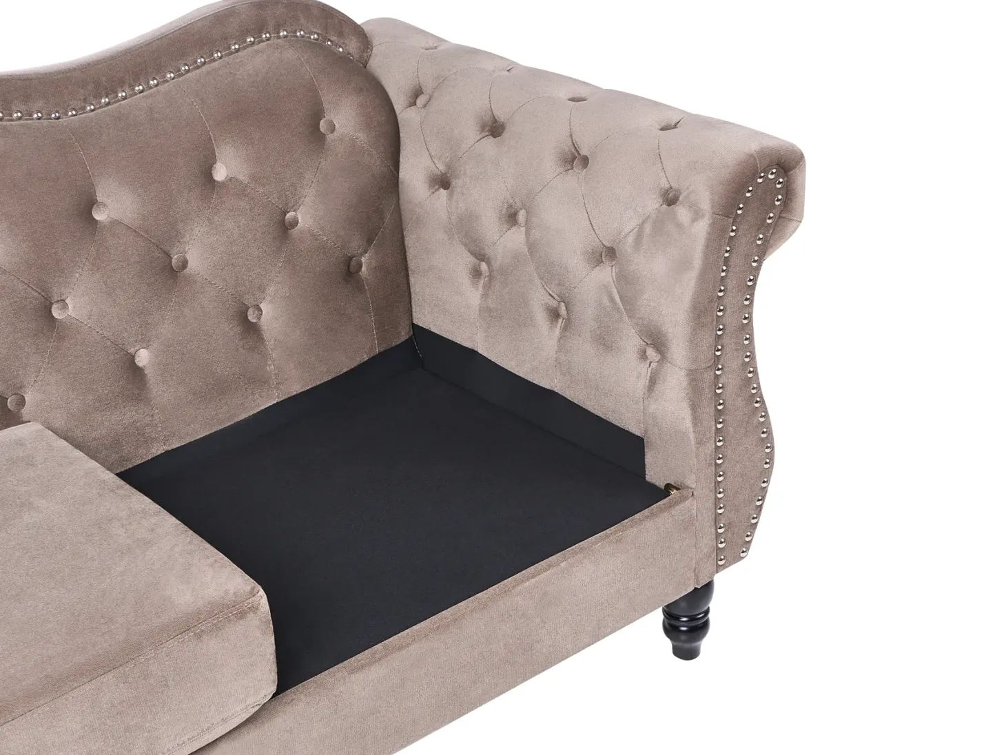Sofa 2 personers SKIEN Velour Brungrå