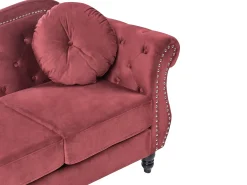 Sofa 3 personers SKIEN Velour Mørkerød