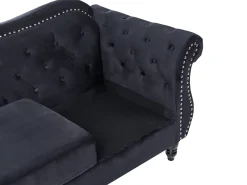 Sofa 3 personers SKIEN Velour Sort