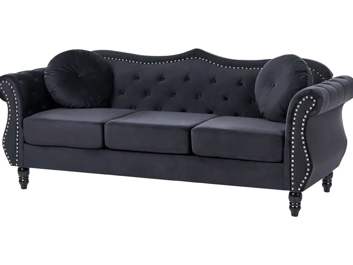 Sofa 3 personers SKIEN Velour Sort