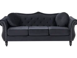 Sofa 3 personers SKIEN Velour Sort