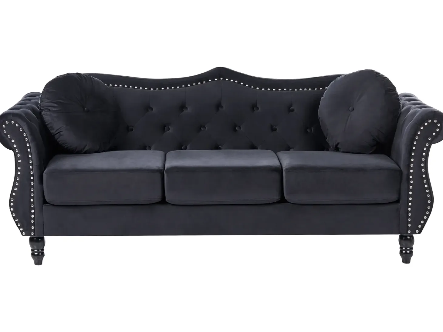Sofa 3 personers SKIEN Velour Sort