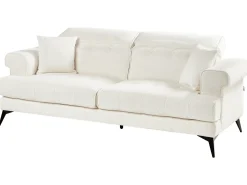 Sofa 3 personers SKIVE Boucle Hvid