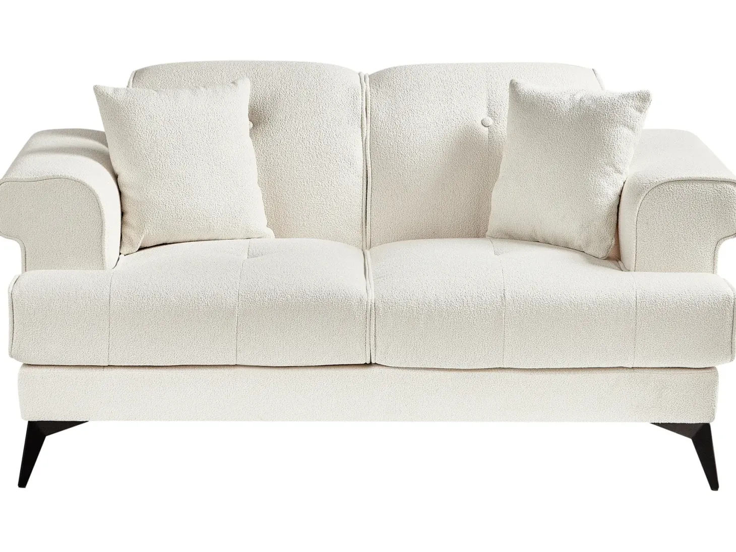 Sofa 2 personers SKIVE Boucle Hvid