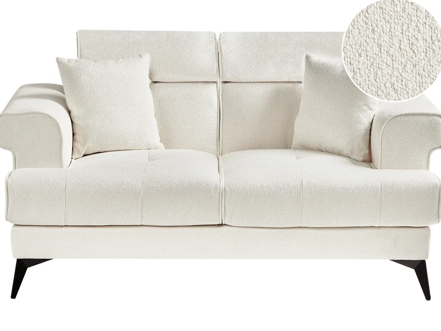 Sofa 2 personers SKIVE Boucle Hvid