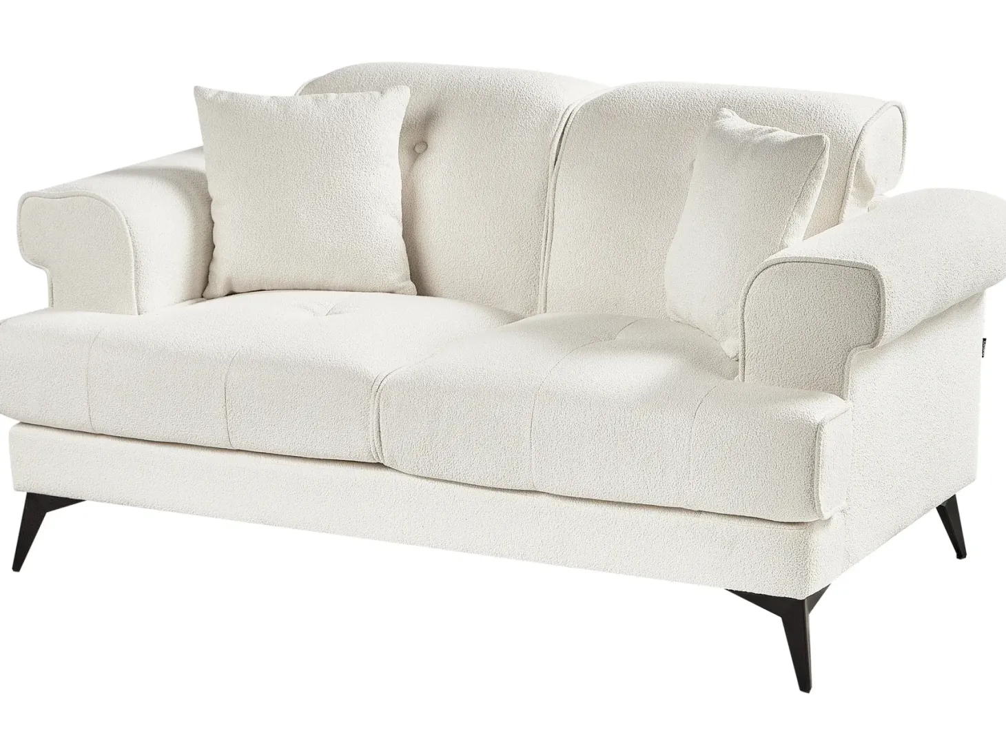 Sofa 2 personers SKIVE Boucle Hvid