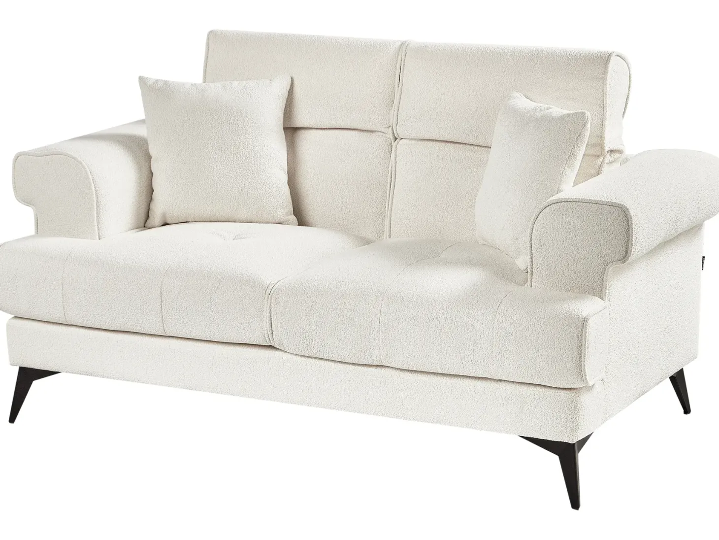 Sofa 2 personers SKIVE Boucle Hvid